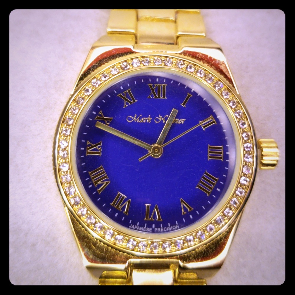 Mark Haimer Dressy  Fashion  CZ Gold Watch